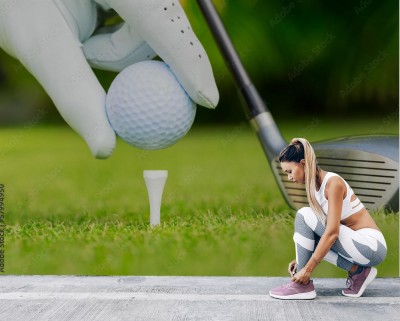 Fototapeta Piłka golfowa na polu golfowym