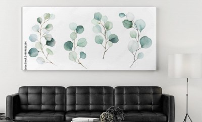 Obraz na płótnie Ilustracja kwiatowego zestawu tworzonego za pomocą akwareli 