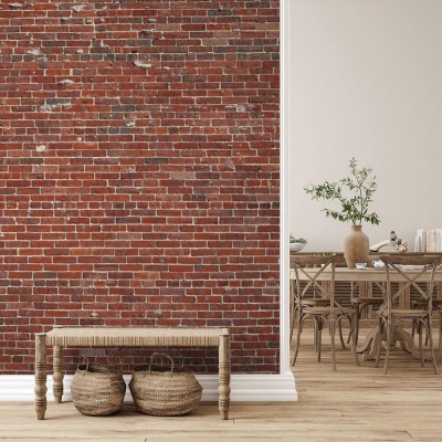 Fototapeta fasadowy widok na starą ścianę z cegieł