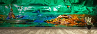 Fototapeta Krajobraz - kropla wody na zielono