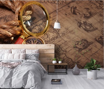 Fototapeta Mapa i szkło powiększające