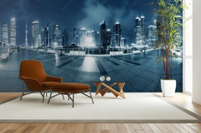 Fototapeta Nowoczesna Miejska architektura w nocy