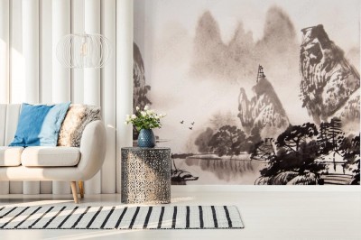 Fototapeta Chiński pejzaż - akwarela