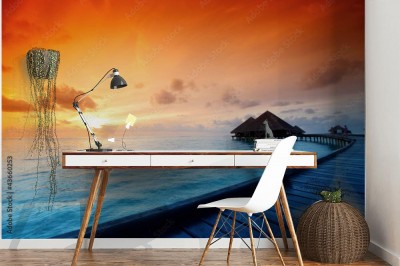Fototapeta do sypialni - Wschód słońca na Malediwach