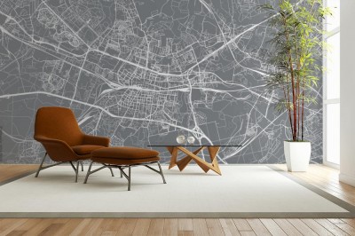 Fototapeta Mapa obszaru Katowic, Polska