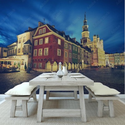 Fototapeta Retro stylizowany Stary Rynek w Poznaniu