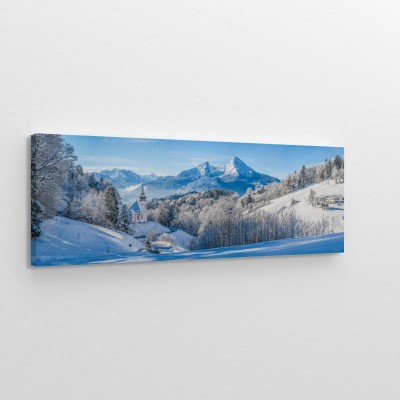 Obrazy do salonu do jadalni przedstawiająca zimowy krajobraz w Alpach