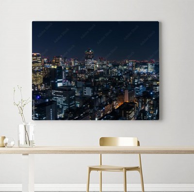 Obrazy do salonu Nocny pejzaż w Tokio