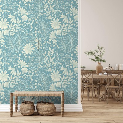 Tapeta z kwiatowym wzorem vintage