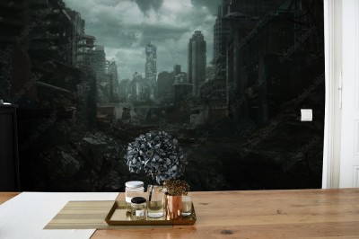 Fototapeta Zrujnowany pejzaż miejski