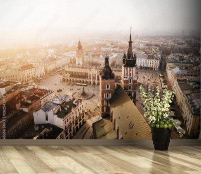 Fototapeta Kraków Bazylika Mariacka i Sukiennice