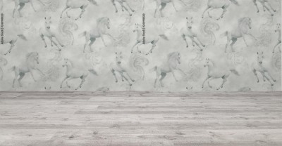 Fototapeta z subtelnym wzorem koni