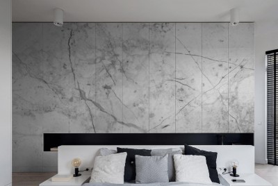 Naklejka na szafę Biały Krakingowy marmur