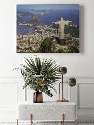 Obraz na płótnie Rio de Janeiro, Brazylia: Widok z lotu ptaka na zatokę Chrystusa i Botafogo