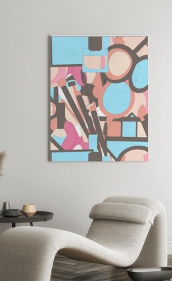 Obraz na płótnie z tłem z abstrakcyjnie zilustrowanych kosmetyków