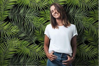 Tapeta Tło z tropikalnych liści