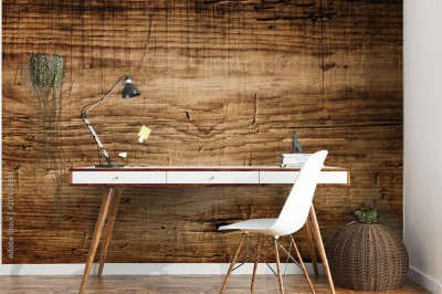 Fototapeta Ciemnobrązowa struktura drewna z zadrapaniami