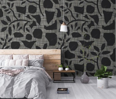 Fototapeta w pięknym azjatyckim stylu wabi sabi w strukturze lnu