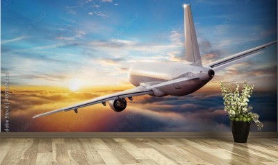 Fototapeta W pogoni za samolotem