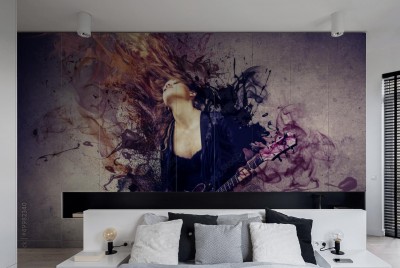 Naklejki na meble Muzyk w oparach ekspresji