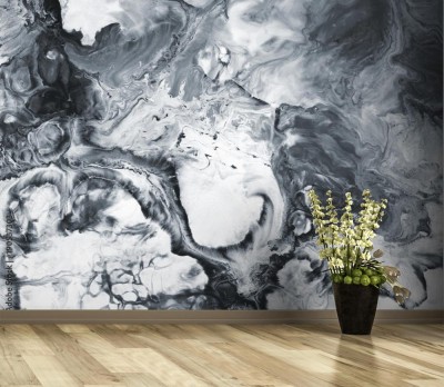 Fototapeta Czarno-biały marmur jako ręcznie malowane tło