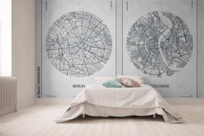 Fototapeta miejski plan ulic miasta Berlin i Kolonia,