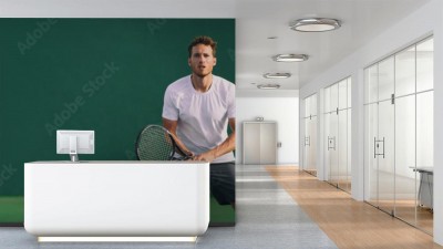 Fototapeta Tenisista w oczekiwaniu na serw przeciwnika