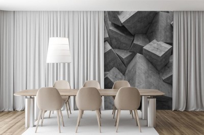 Fototapeta abstrakcyjna ściana z kostki betonowej