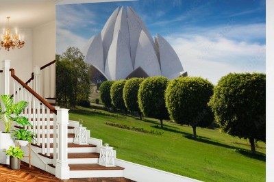 Fototapeta Malowniczy krajobraz ze Świątynią Lotosu  New Delhi