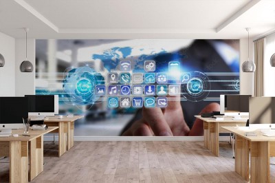 Fototapeta Interaktywna praca w nowoczesnym biurze