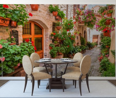 Fototapeta Uliczka w małym miasteczku we Włoszech