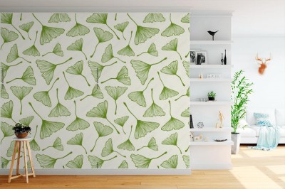 Fototapeta Wzór z liśćmi miłorzębu japońskiego