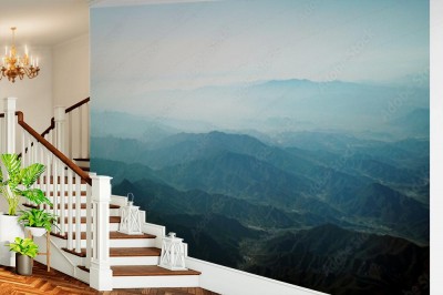 Fototapeta Zielone wzgórza we mgle