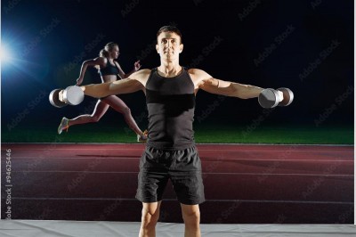 Fototapeta Kobieta lekkoatletycznego na torze