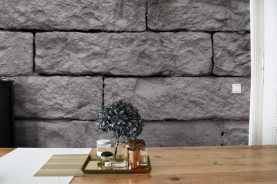 Fototapeta Stary mokry mur z cegły w kolorze szarym