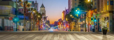 Fototapeta Widok światowej sławy dzielnicy Hollywood Boulevard w Los Angeles, Kalifornia, USA