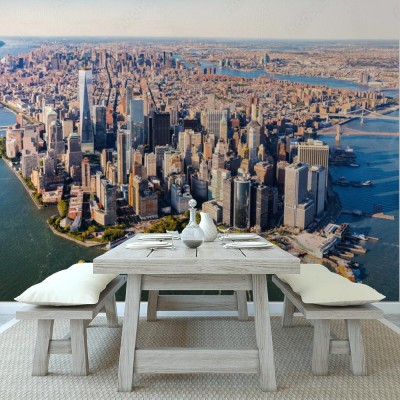Fototapeta Widok z lotu ptaka na dolny Manhattan w Mieście Nowy Jork