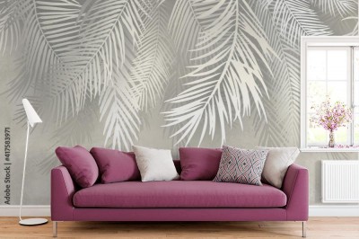 Fototapeta Liście palmowe w jasnych barwach