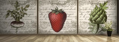 Fototapeta Owoce i warzywa w stylu vintage