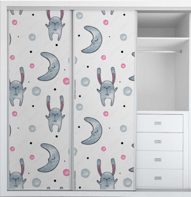 Naklejka na szafę Słodki króliczek na ścianie