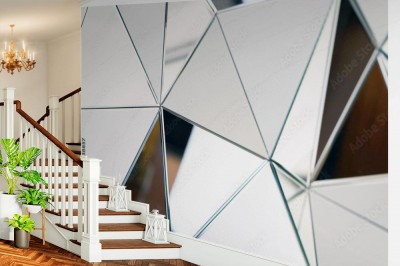 Fototapeta Lustro z kryształkami w ścianie