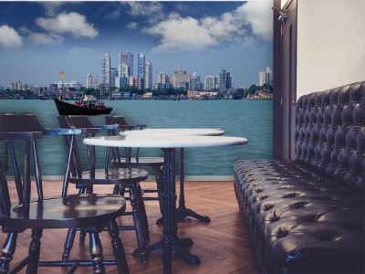 Fototapeta Mumbai skyline widok z morza