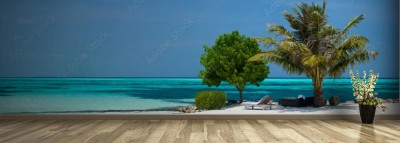 Fototapeta Piękna tropikalna plaża na Malediwach