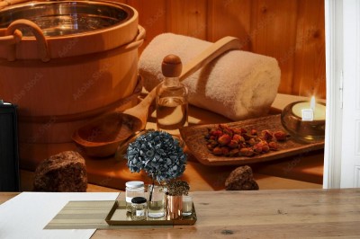 Fototapeta Wellness i spa w saunie