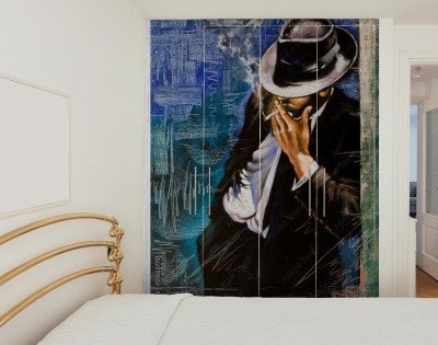 Naklejki na meble Portret mężczyzny z papierosem