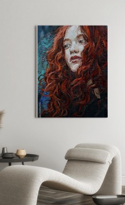 Obraz na płótnie Młoda dziewczyna z rudymi włosami i pięknymi zielonymi oczami