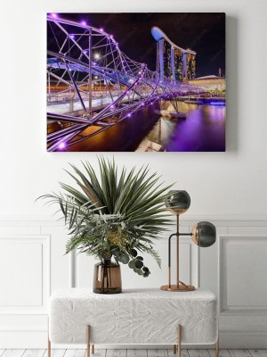 Obraz na płótnie Most Helix z Marina Bay Sands w tle