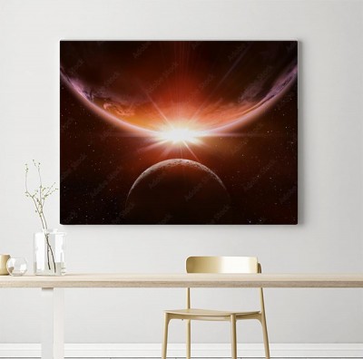 Obraz na płótnie Planetarne zaćmienie w przestrzeni