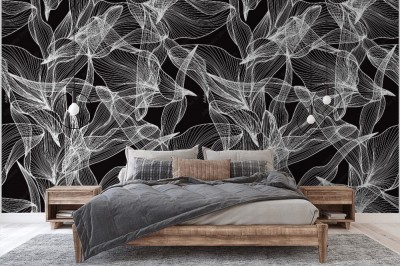 Tapeta na ścianę z artystycznym wzorem florystycznym