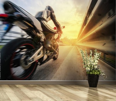 Fototapeta Motocyklista na trasie